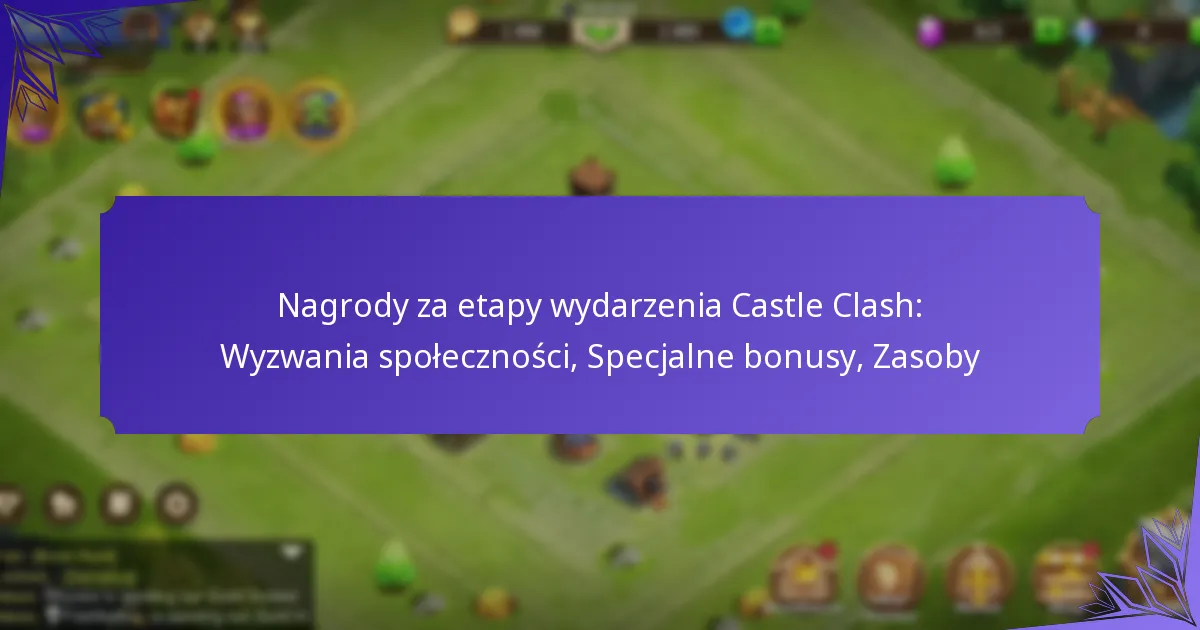 Nagrody za etapy wydarzenia Castle Clash: Wyzwania społeczności, Specjalne bonusy, Zasoby