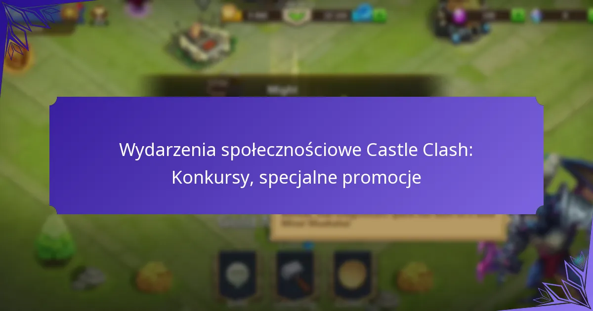 Wydarzenia społecznościowe Castle Clash: Konkursy, specjalne promocje