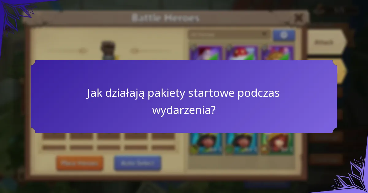 Jak działają pakiety startowe podczas wydarzenia?