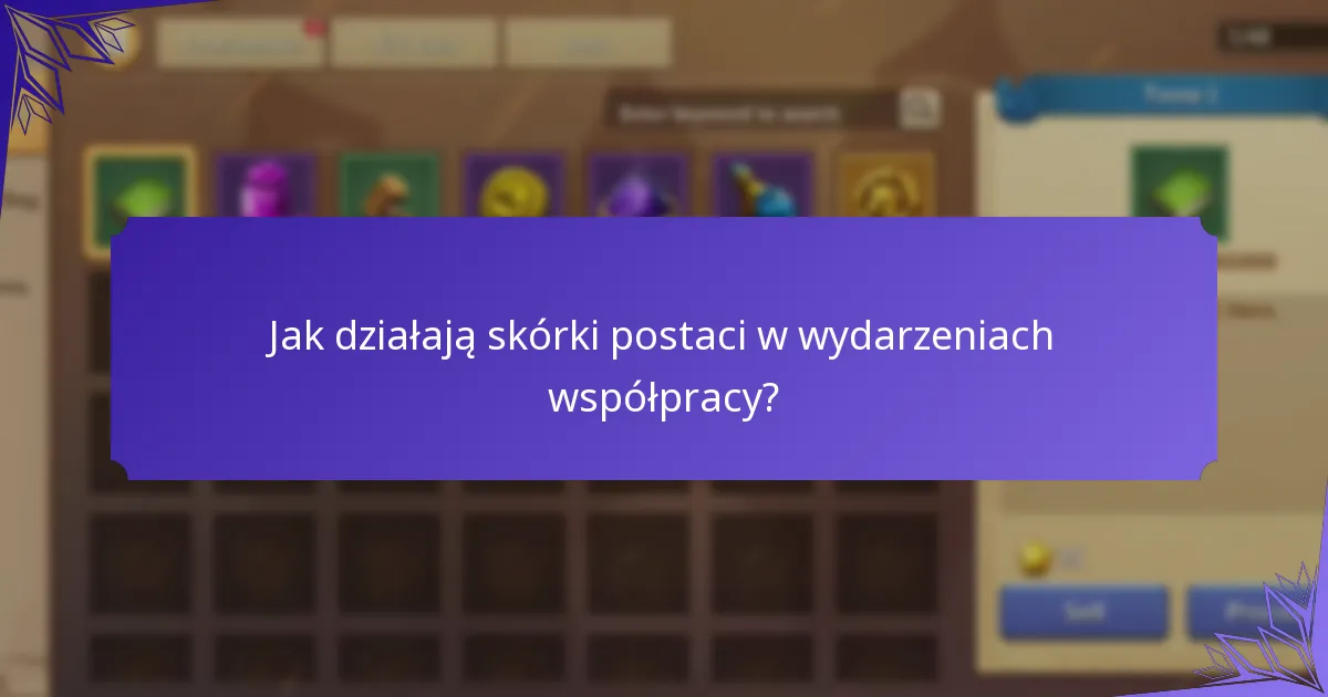 Jak działają skórki postaci w wydarzeniach współpracy?