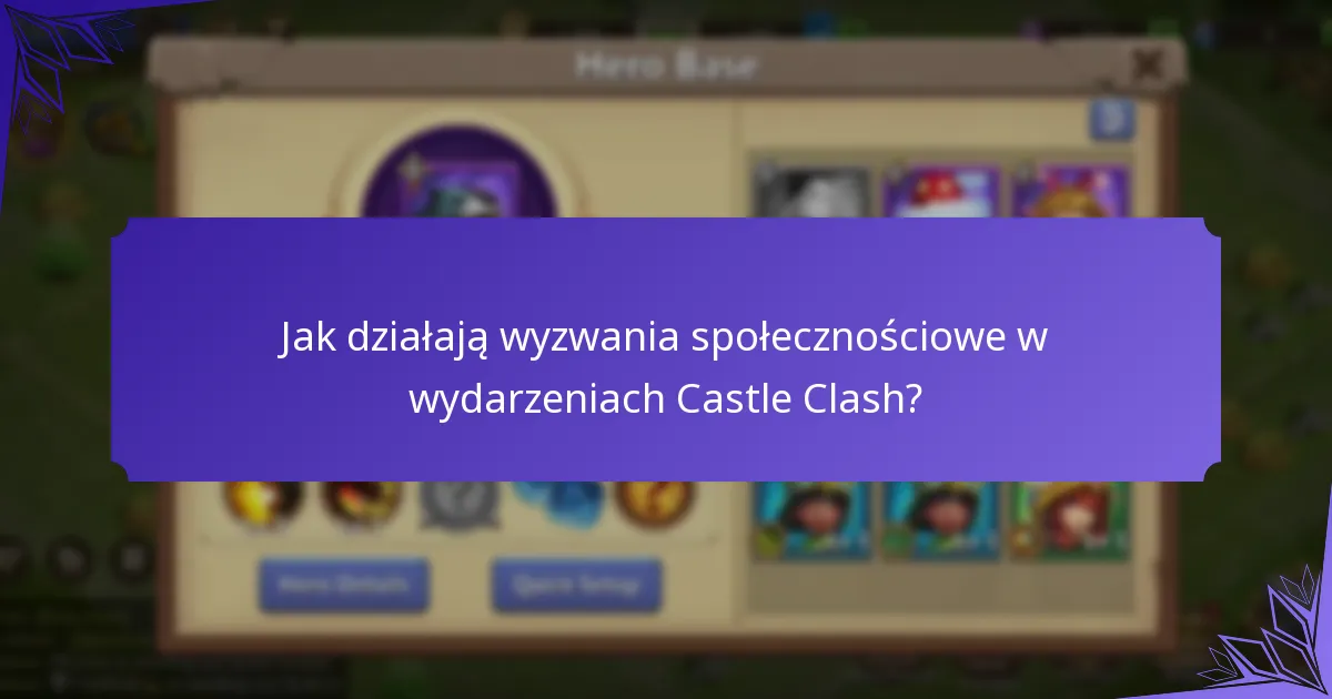 Jak działają wyzwania społecznościowe w wydarzeniach Castle Clash?