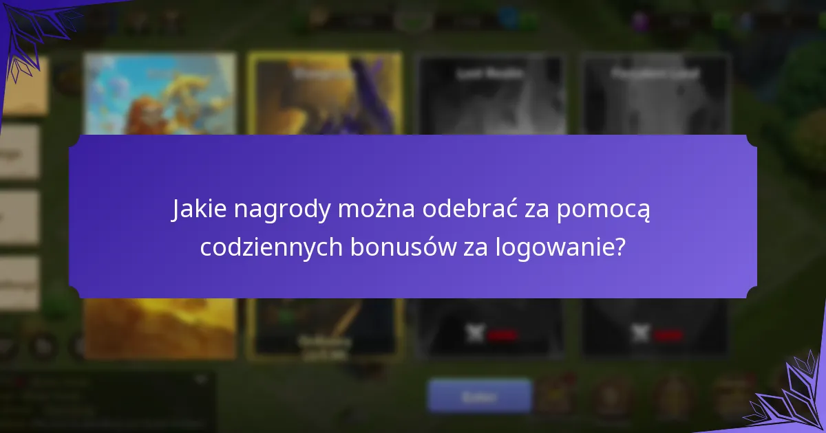 Jakie nagrody można odebrać za pomocą codziennych bonusów za logowanie?