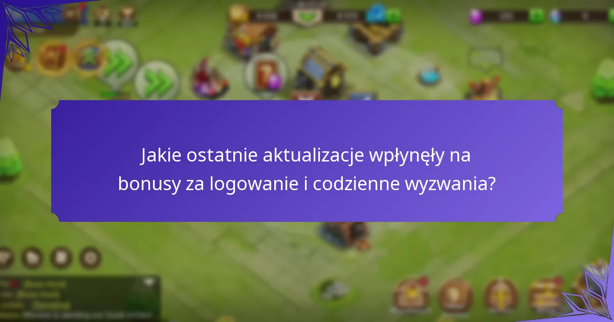 Jakie ostatnie aktualizacje wpłynęły na bonusy za logowanie i codzienne wyzwania?
