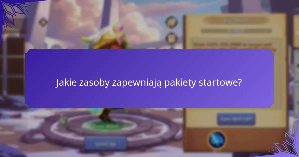 Jakie zasoby zapewniają pakiety startowe?
